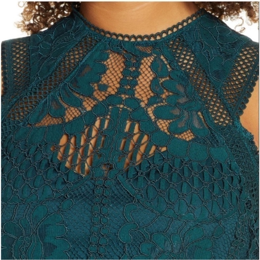 Lulu's Green Lace Midi Dress - Picture 4 of 11